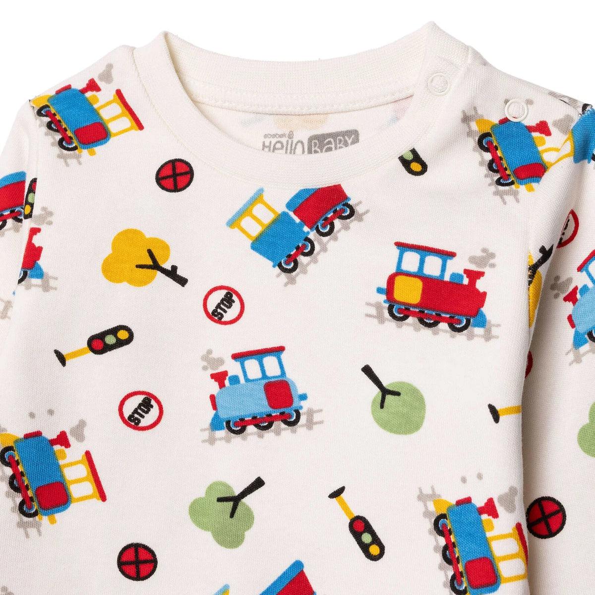 HelloBaby Train Print Long Sleeve Baby Pyjama Set (3-6 Months to 4 Years)