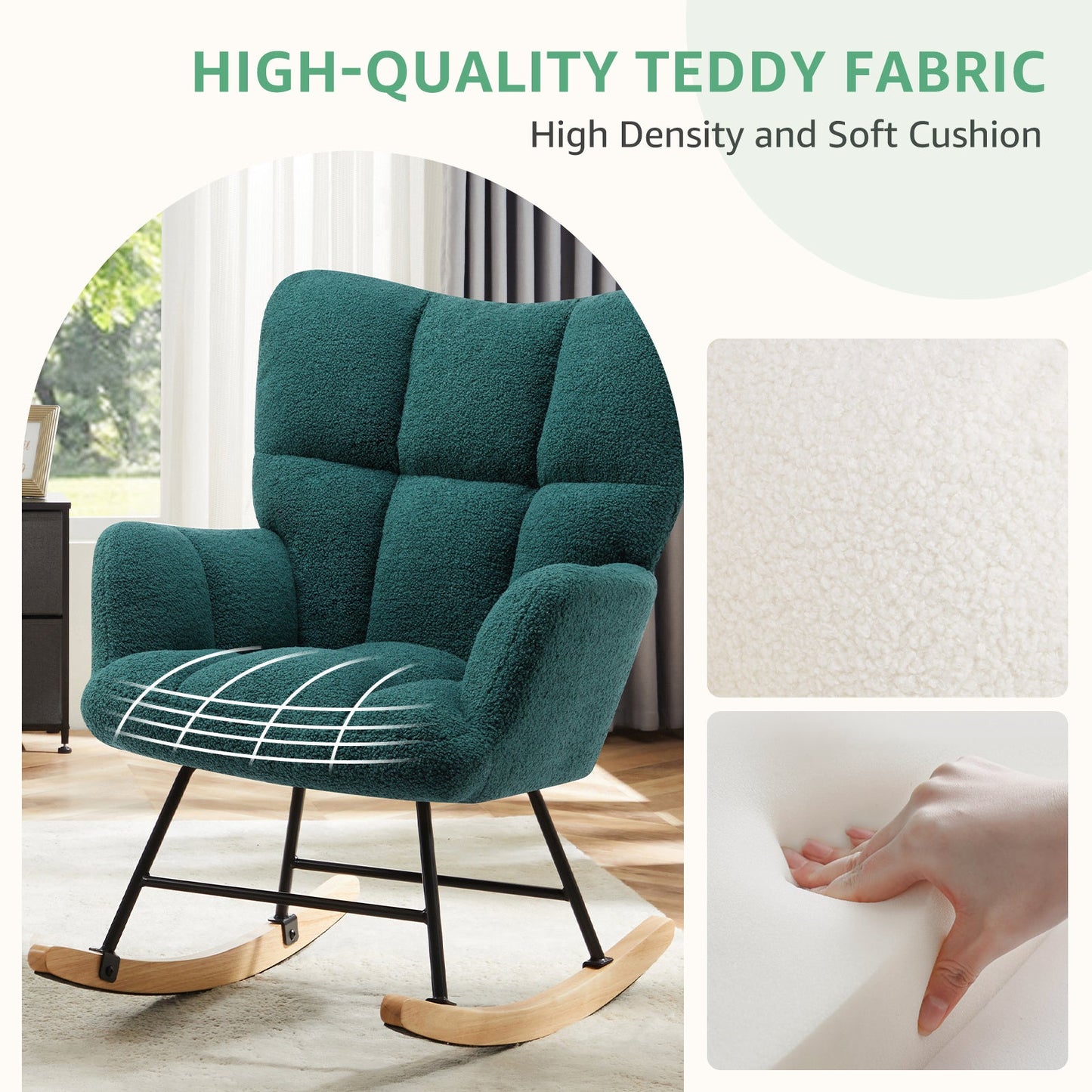 Teddy Fabric Gliding Rocking Chair