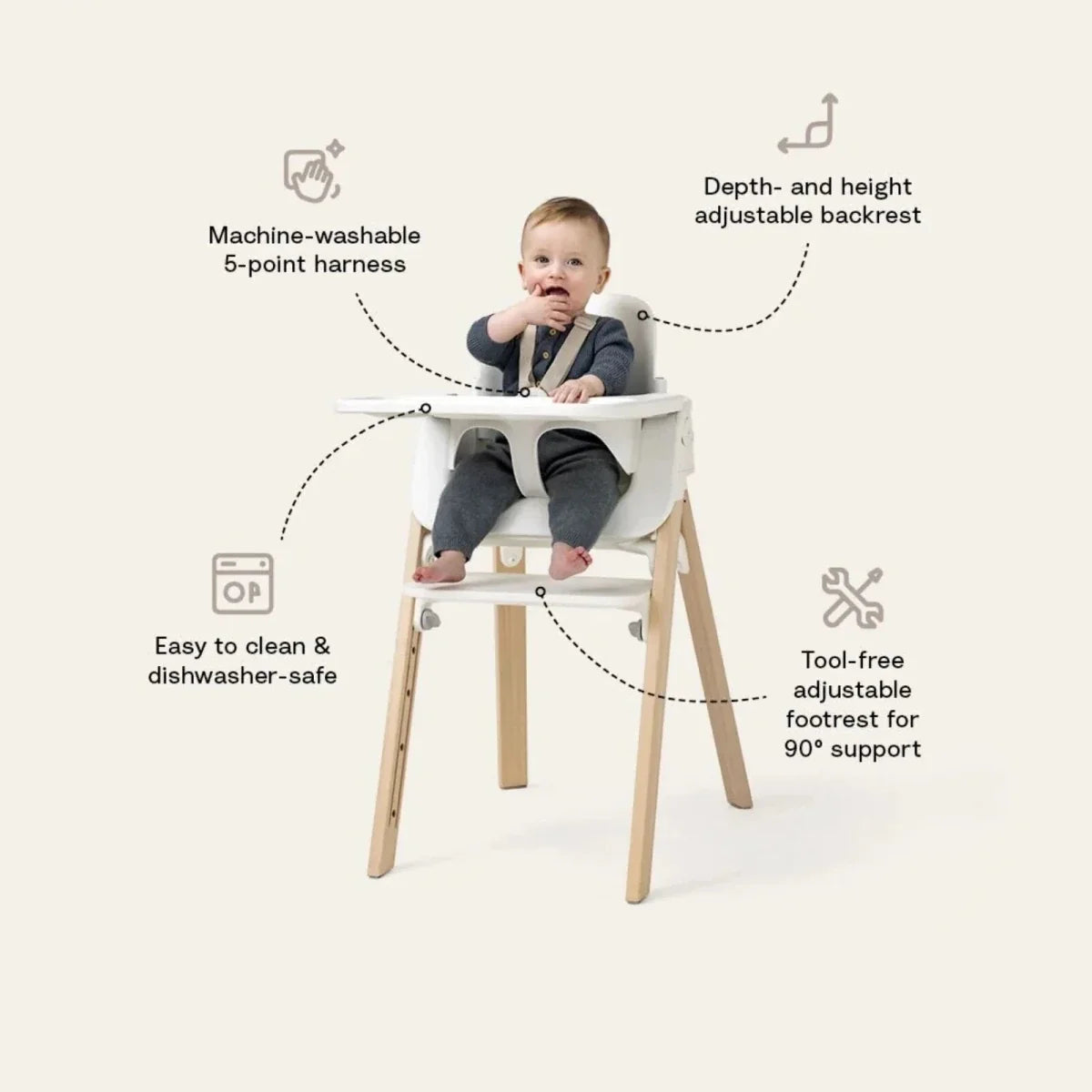 Stokke Steps Highchair - Black/Warm Brown