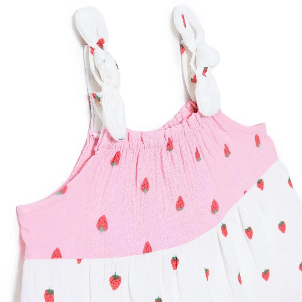 HelloBaby Strawberry Print Crew Neck Short Sleeve Baby Dress (6-9 Months to 4-5 Years)