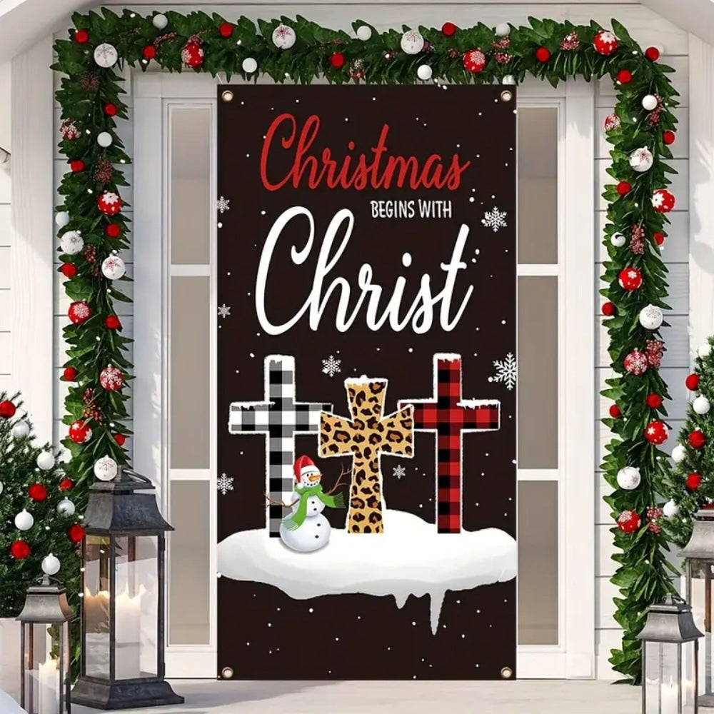 Christmas Curtain Decoration Hanging Cloth Background