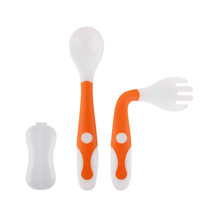 BabbCare Curved Baby Spoon Fork Set - BPA-Free Ergonomic Toddler Utensils