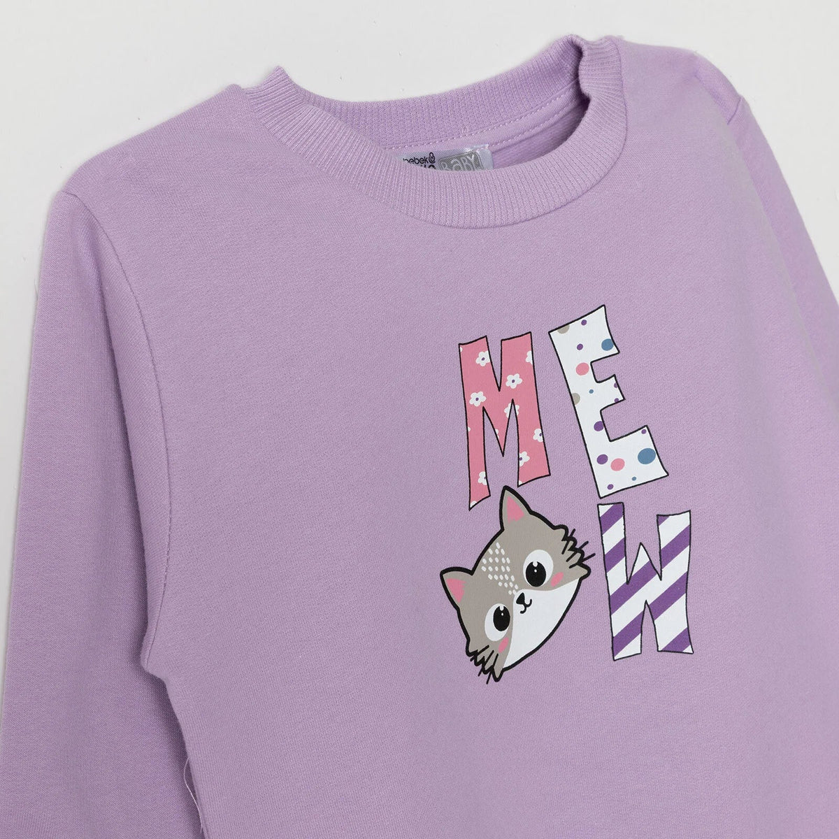 HelloBaby "Meow" Slogan Brushed Loopback Baby Sweatshirt (6 Months to 5 Years)