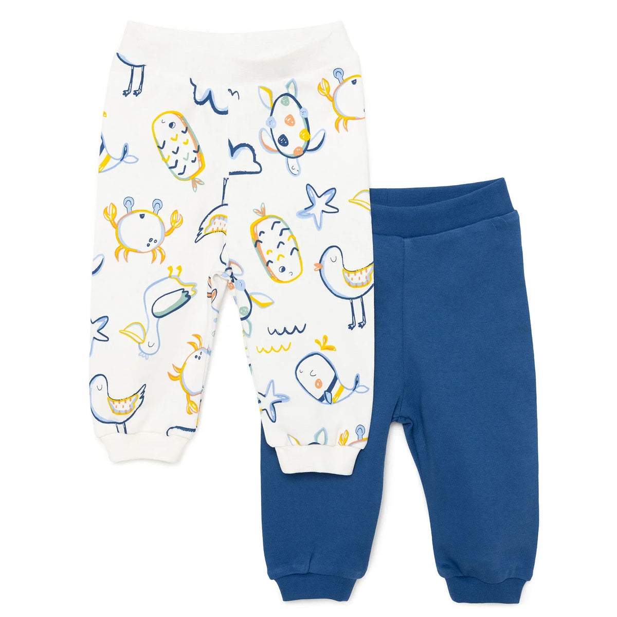 HelloBaby 2 Pack Turtle Motif Footless Interlock Baby Bottoms (6 Months to 4 Years)