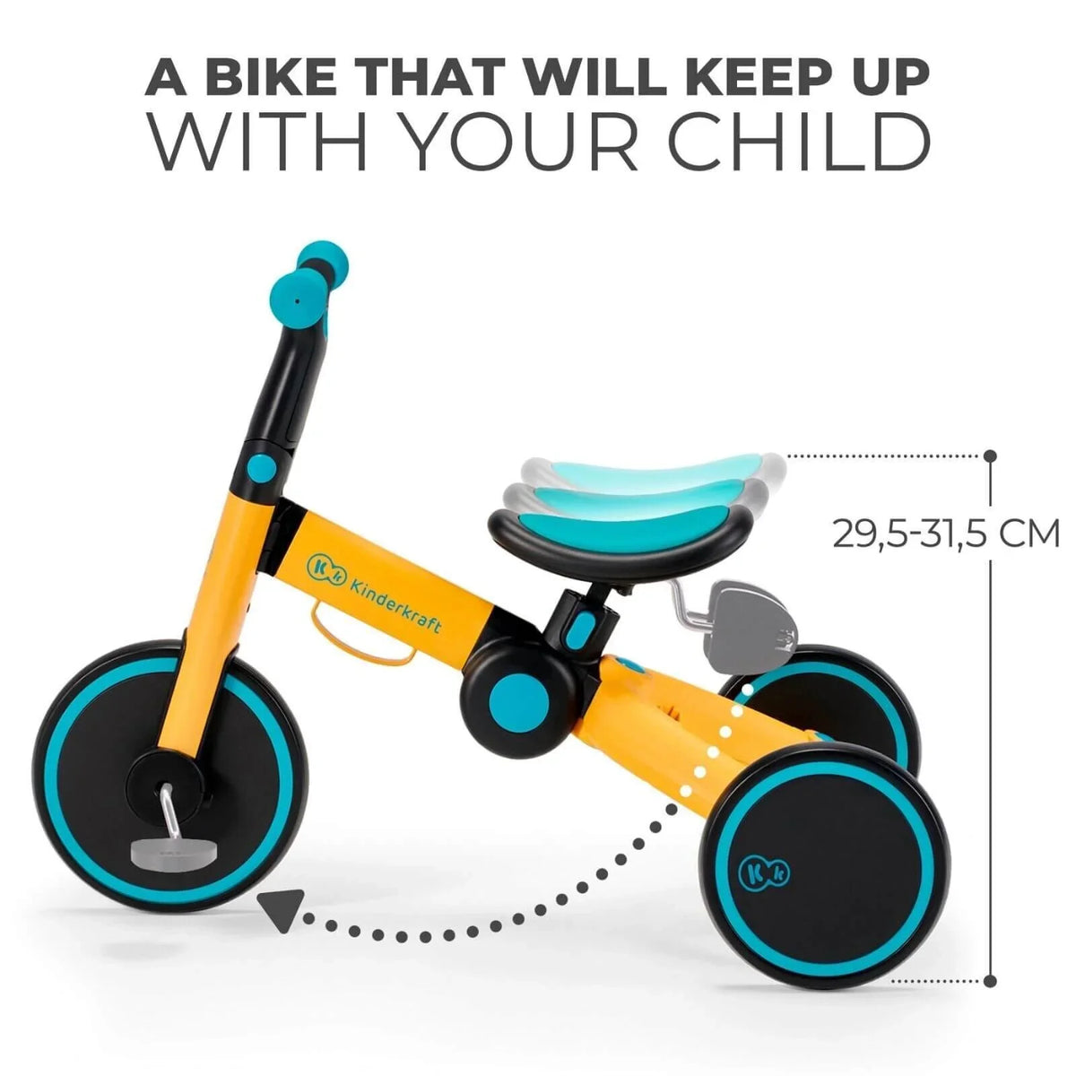 Kinderkraft 4 Trike Kids Tricycle - Sunflower Blue
