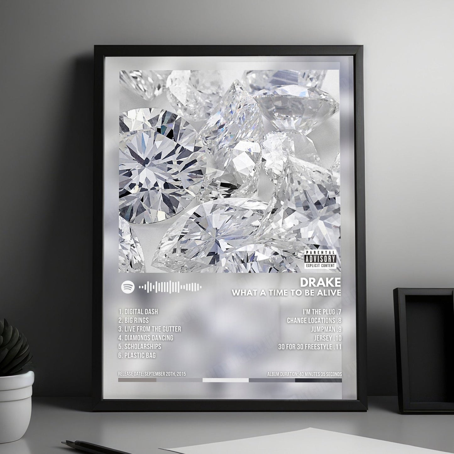 Drake "What A Time To Be Alive" Album Cover Poster - with Complete Tracklist