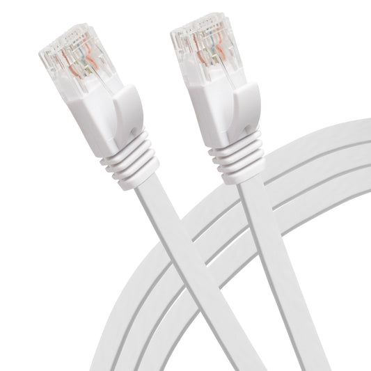 Maplin RJ45 CAT6 UTP Flat Ethernet LAN Cable - White