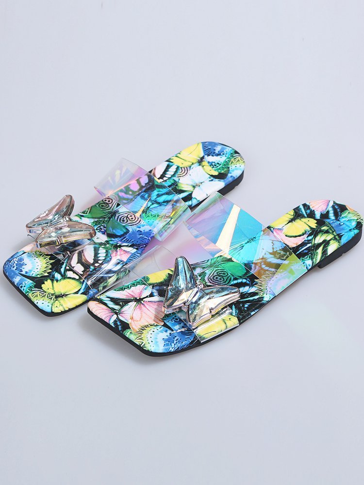 Women's Sandals New Serpentine Flower Flat Bottom