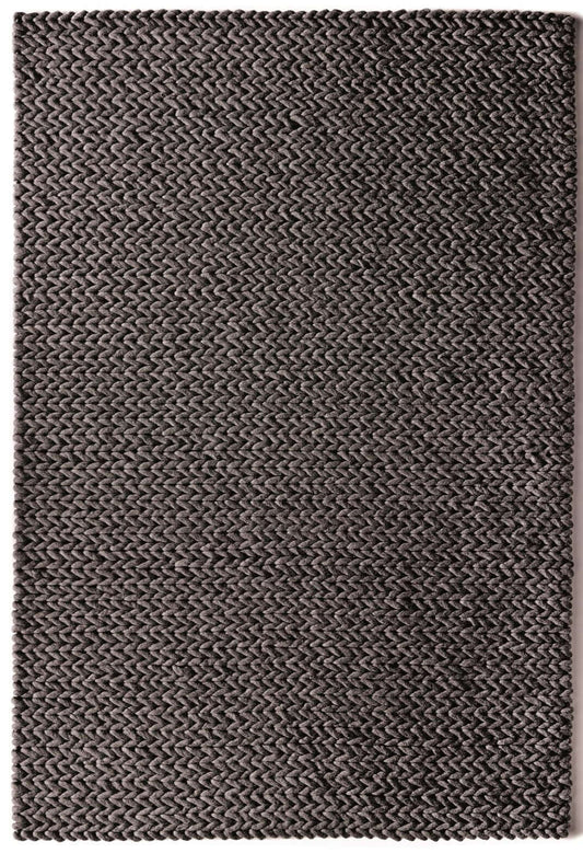 Fusion Dark Grey Braided Wool Rug