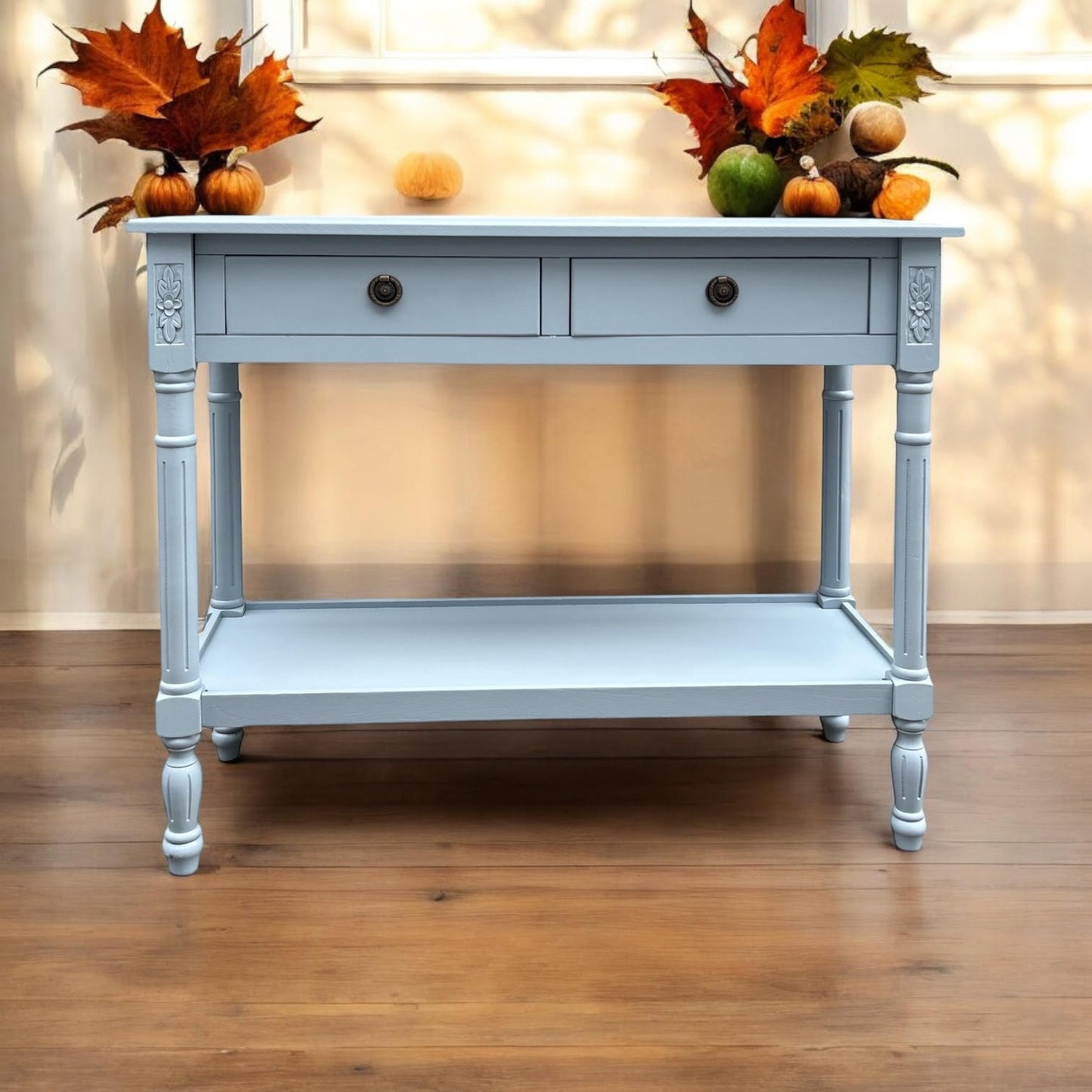 90CM 2 DRAWER SIDE TABLE