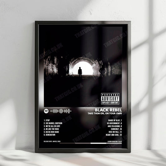 Black Rebel Motorcycle Club "Take Them On, On Your Own" Album Cover Poster - with Complete Tracklist