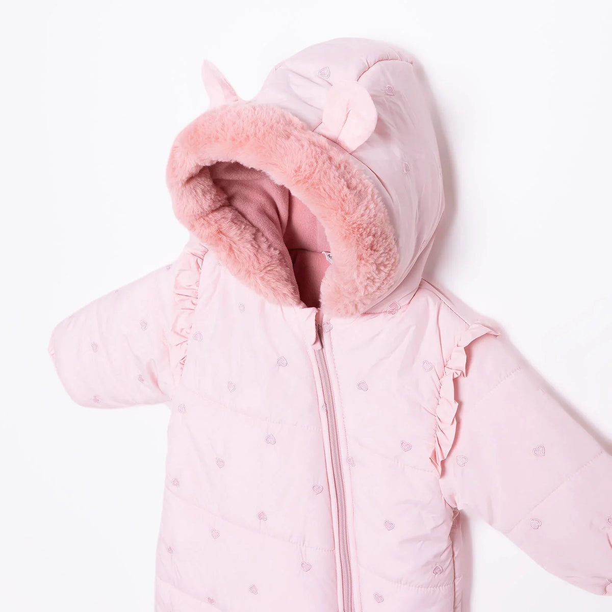 Midimod Hooded Footed Baby Pramsuit (9-12 Months to 18 Months-2 Years)