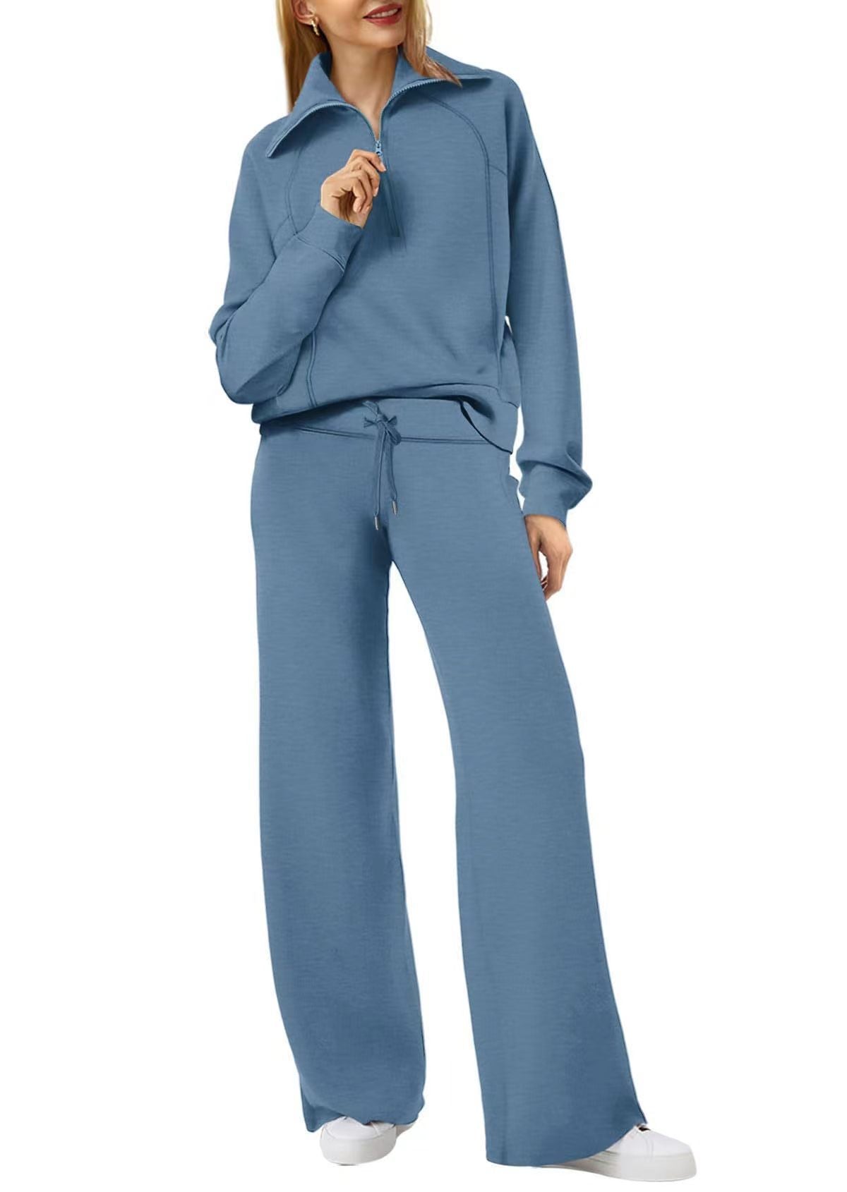Europe And America Foreign Trade Autumn And Winter Fashion Casual Sport Two-piece Set For Women