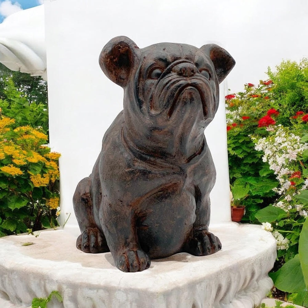 30X33CM SITTING DOG GARDEN STATUE