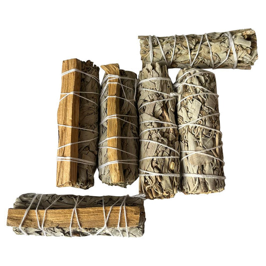3x White Sage 4" Smudge Sticks, 3x Palo Santo White Sage 4" Smudge Sticks