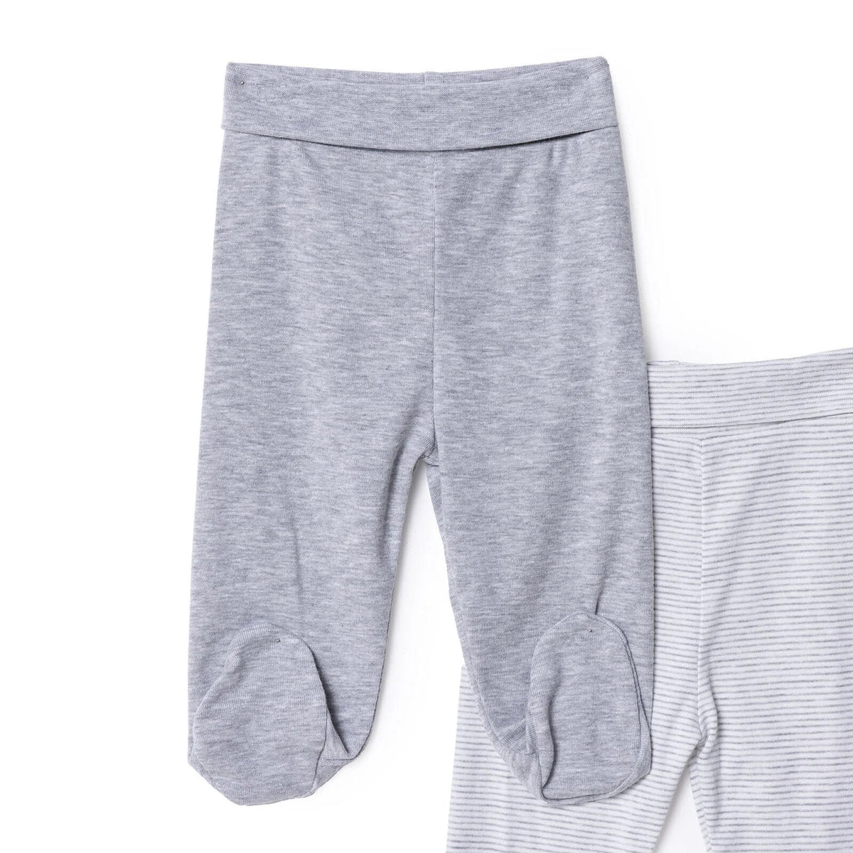 HelloBaby 2 Pack Ribbed Footed Baby Bottoms (Newborn to 9 Months)
