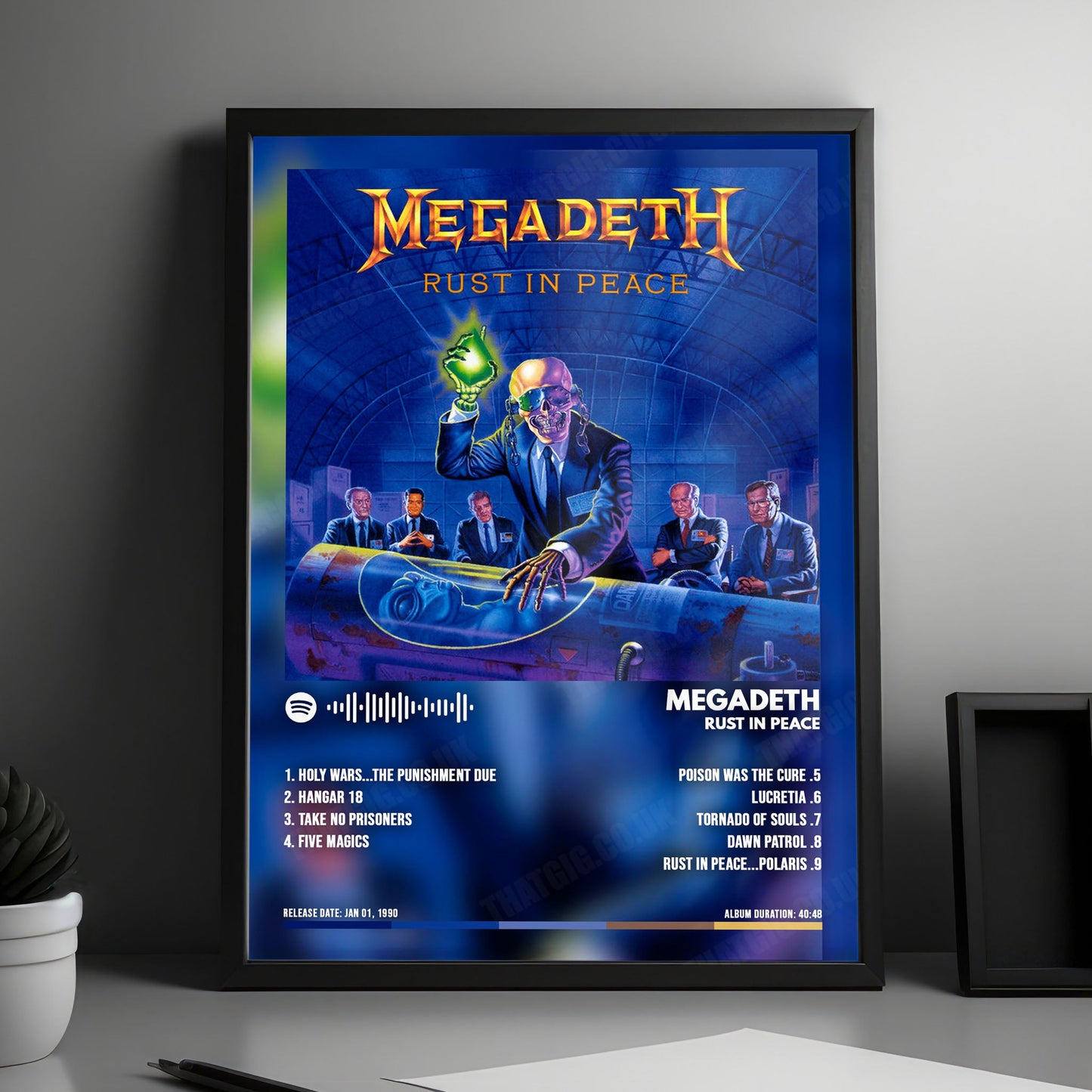 Megadeth "Rust in Peace  " Album Cover Poster - with Complete Tracklist