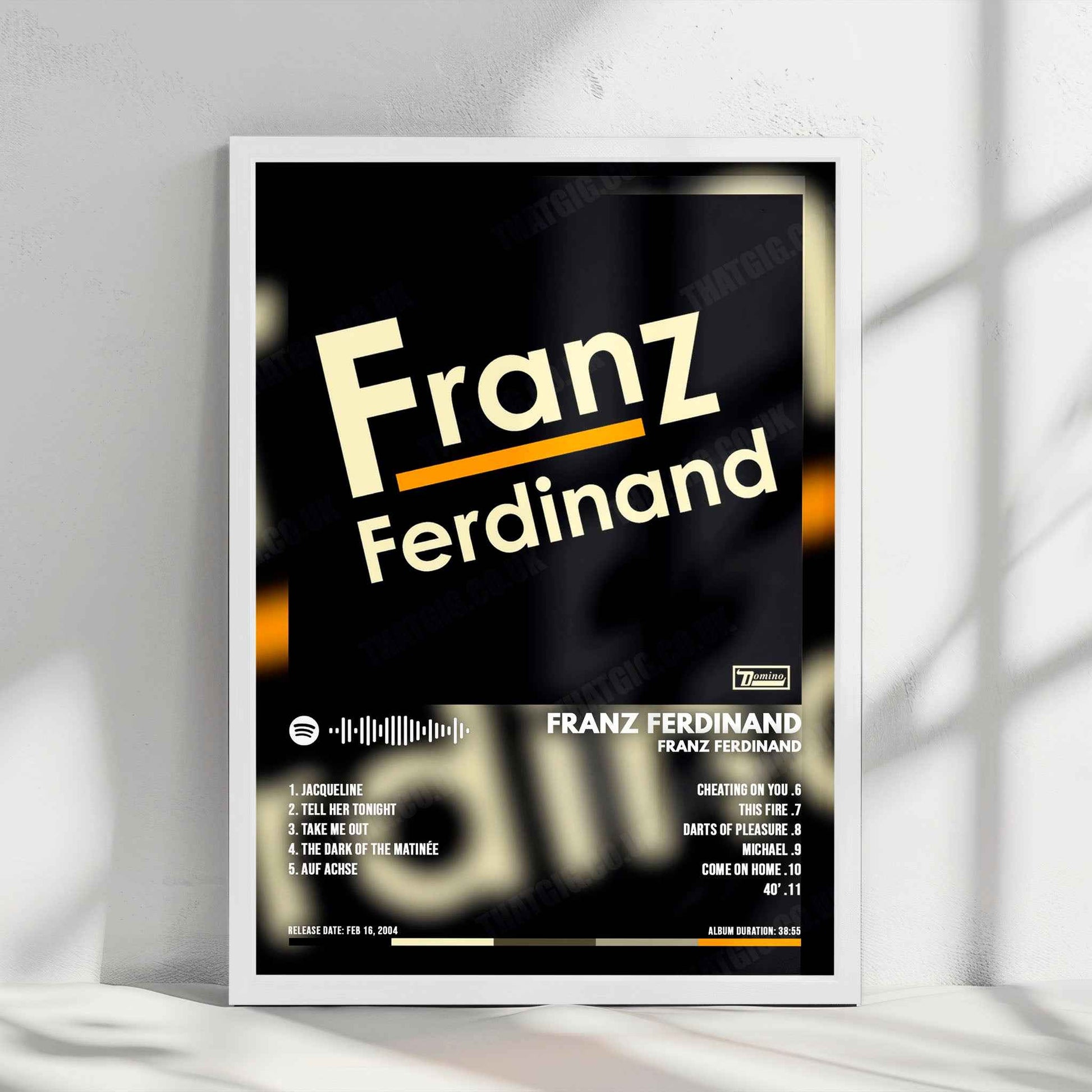 Franz Ferdinand "Franz Ferdinand" Album Cover Poster - with Complete Tracklist