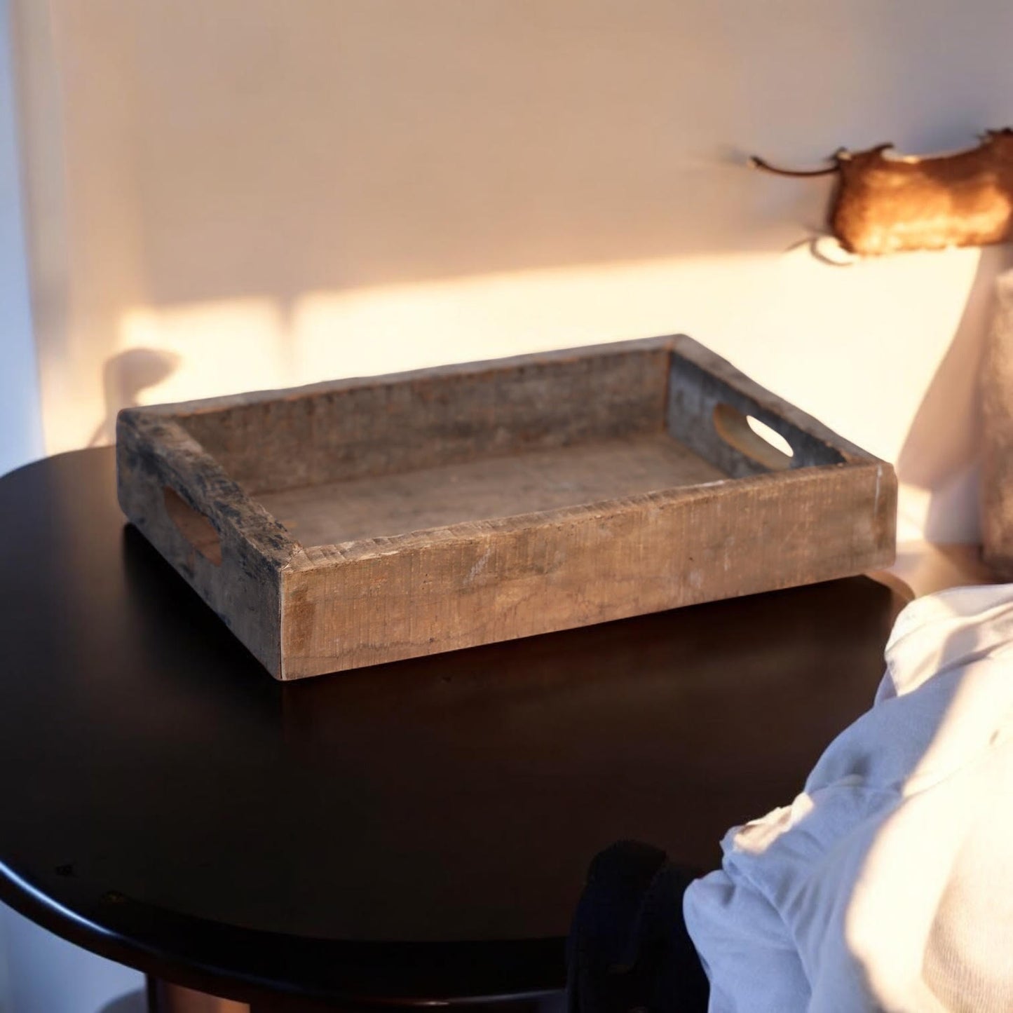 40CM RECLAIMED SQUARE WOODEN TRAY