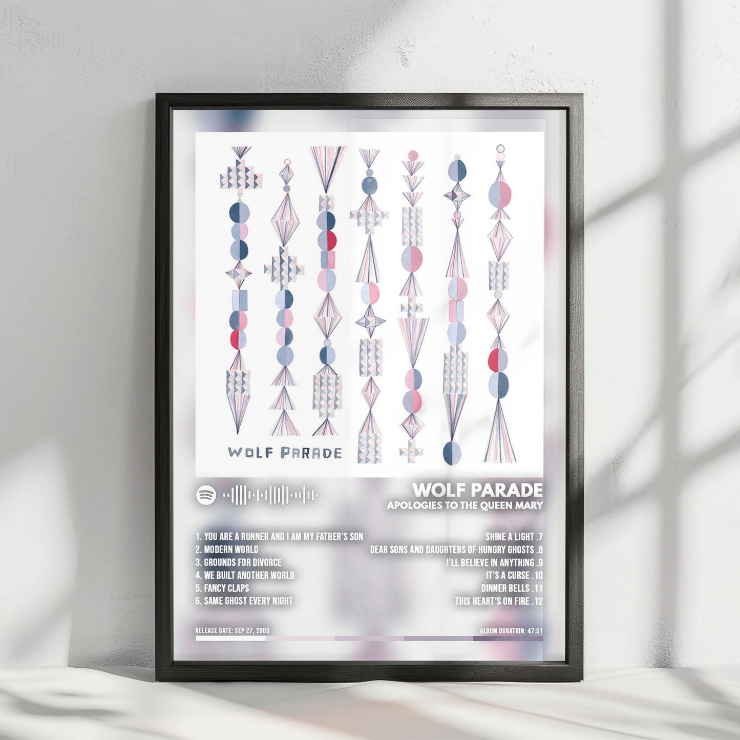 Wolf Parade "Apologies to the Queen Mary" Album Cover Poster - with Complete Tracklist
