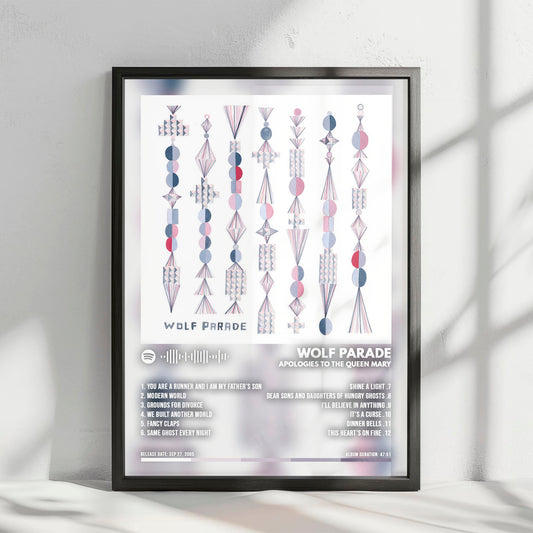 Wolf Parade "Apologies to the Queen Mary" Album Cover Poster - with Complete Tracklist