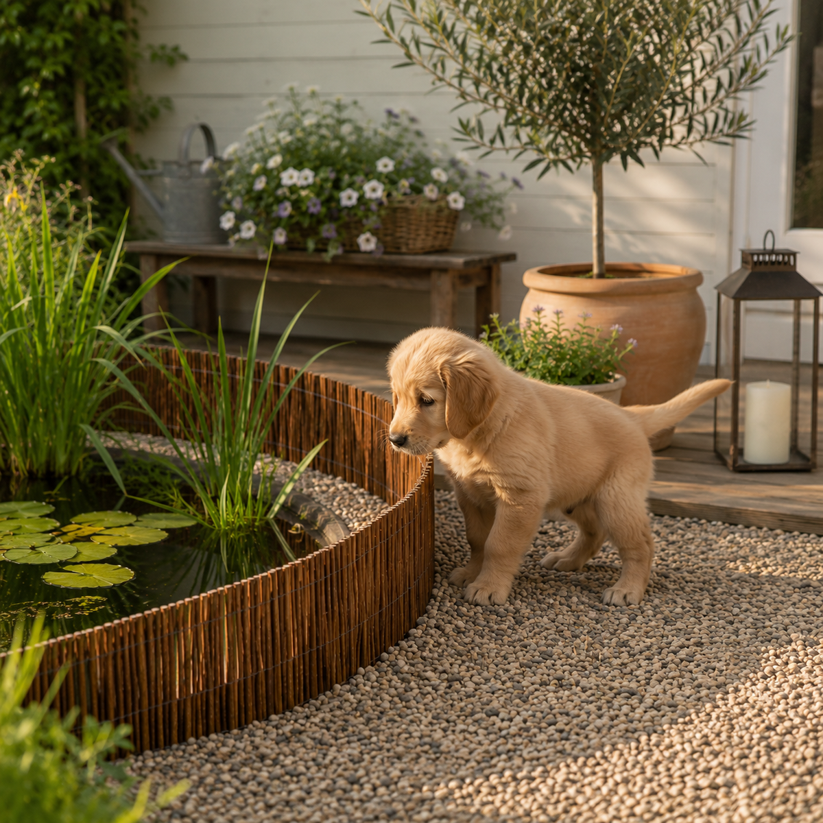 Large Natural Willow Garden Edging Roll