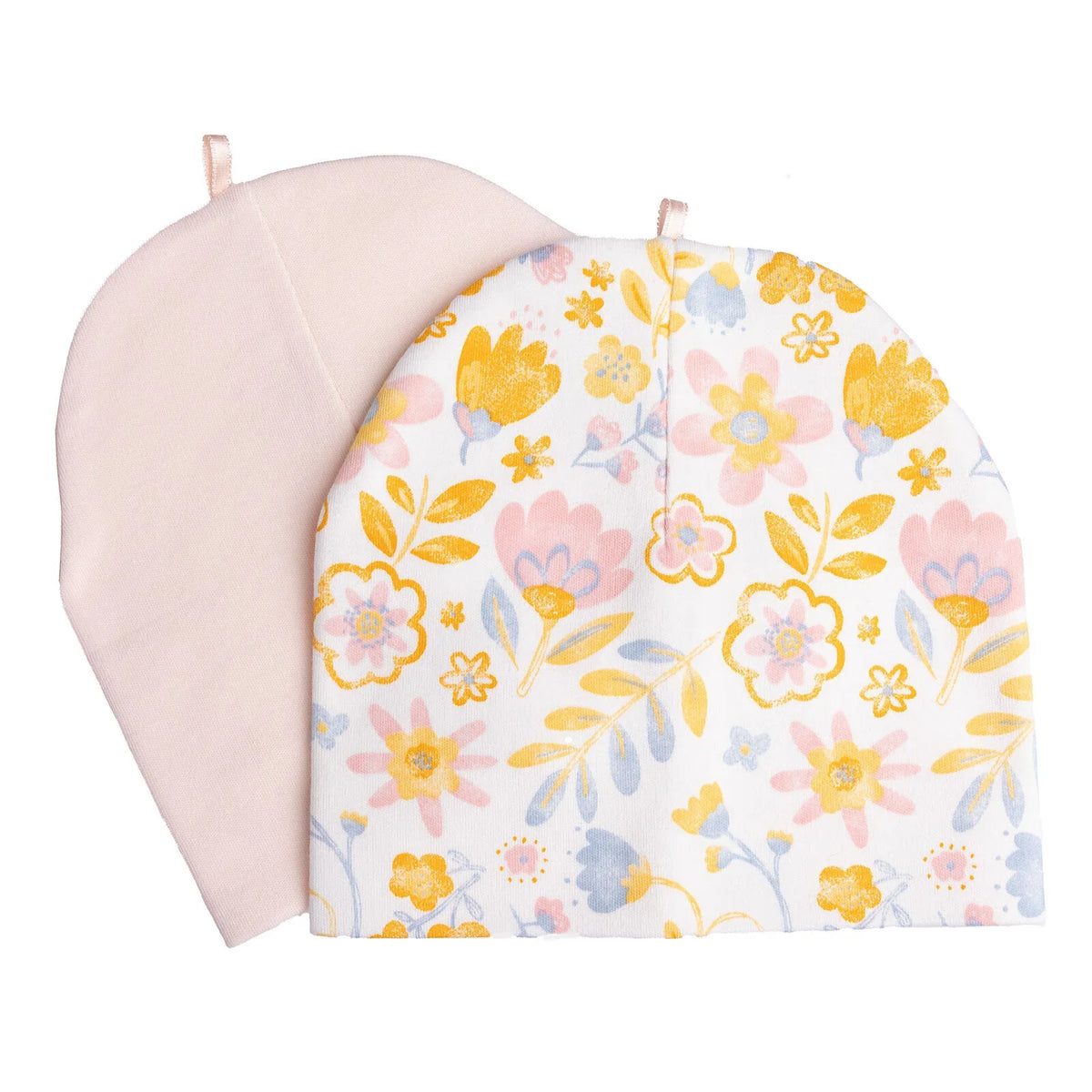 Little Plane 2 Pack Floral Pattern Knitted Baby Beanies (12 Months to 3 Years)