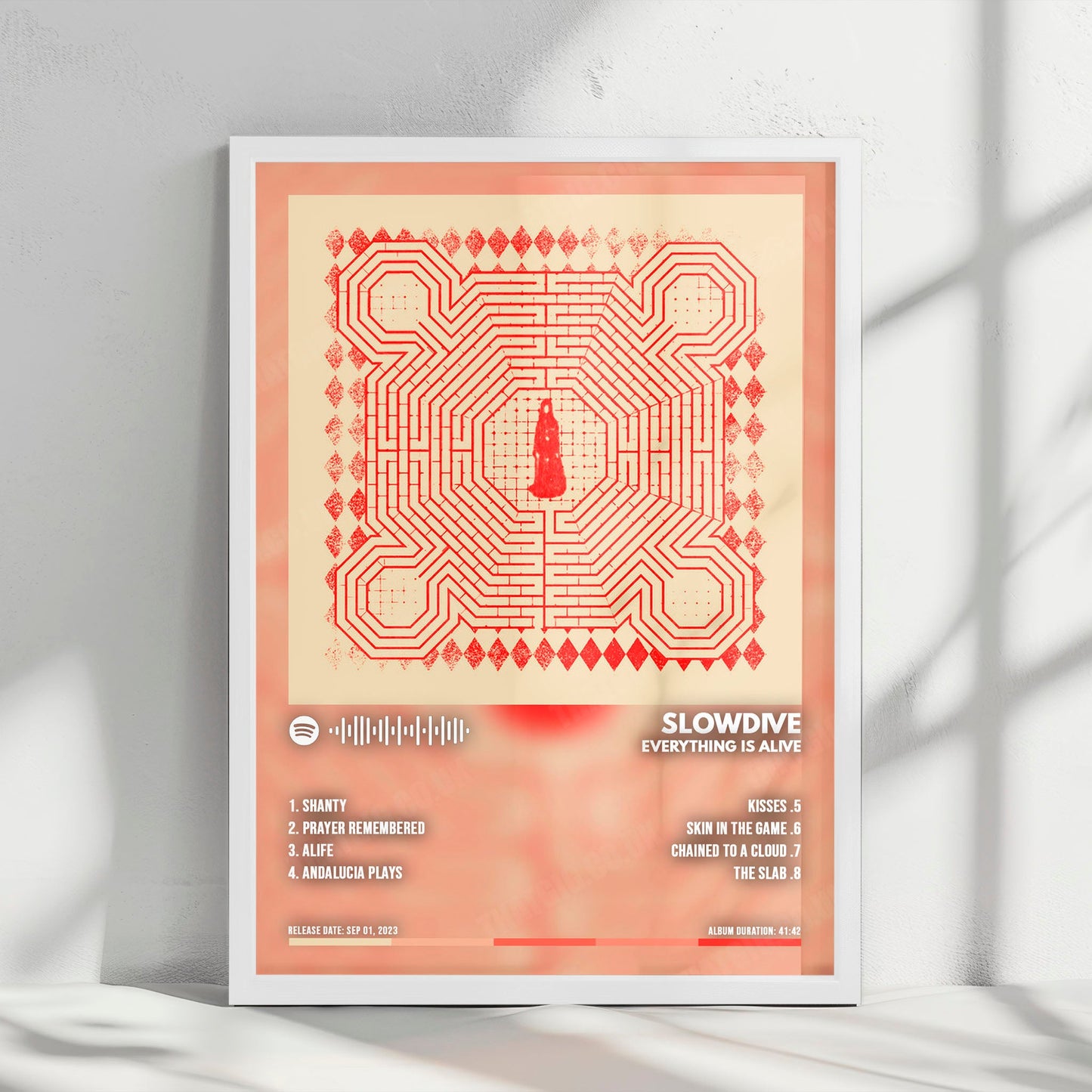 Slowdive "Everything Is Alive" Album Cover Poster - with Complete Tracklist