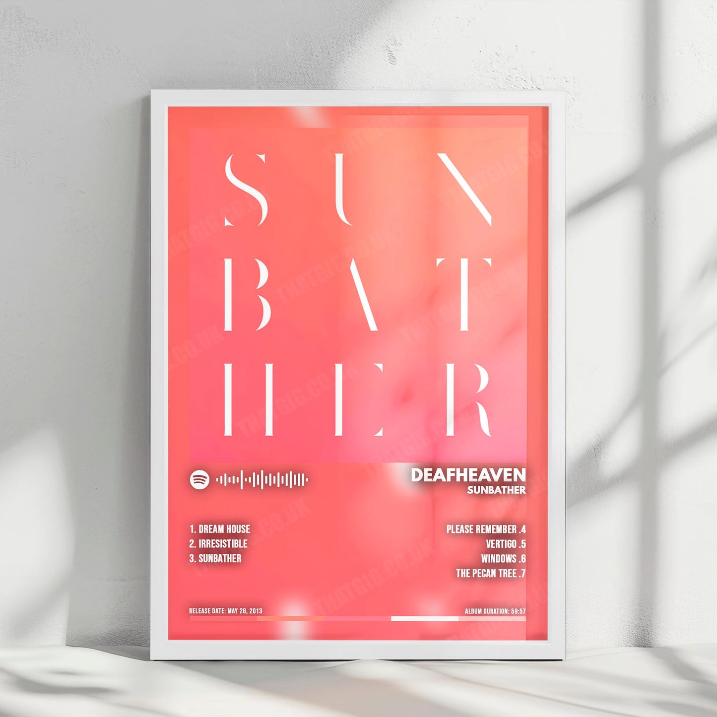 Deafheaven "Sunbather" Album Cover Poster - with Complete Tracklist