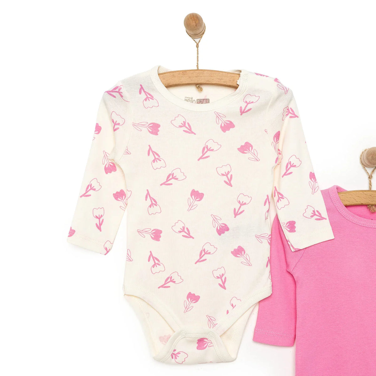 HelloBaby 2 Pack Floral Print Long Sleeve Baby Bodysuits (3 Months to 3 Years)