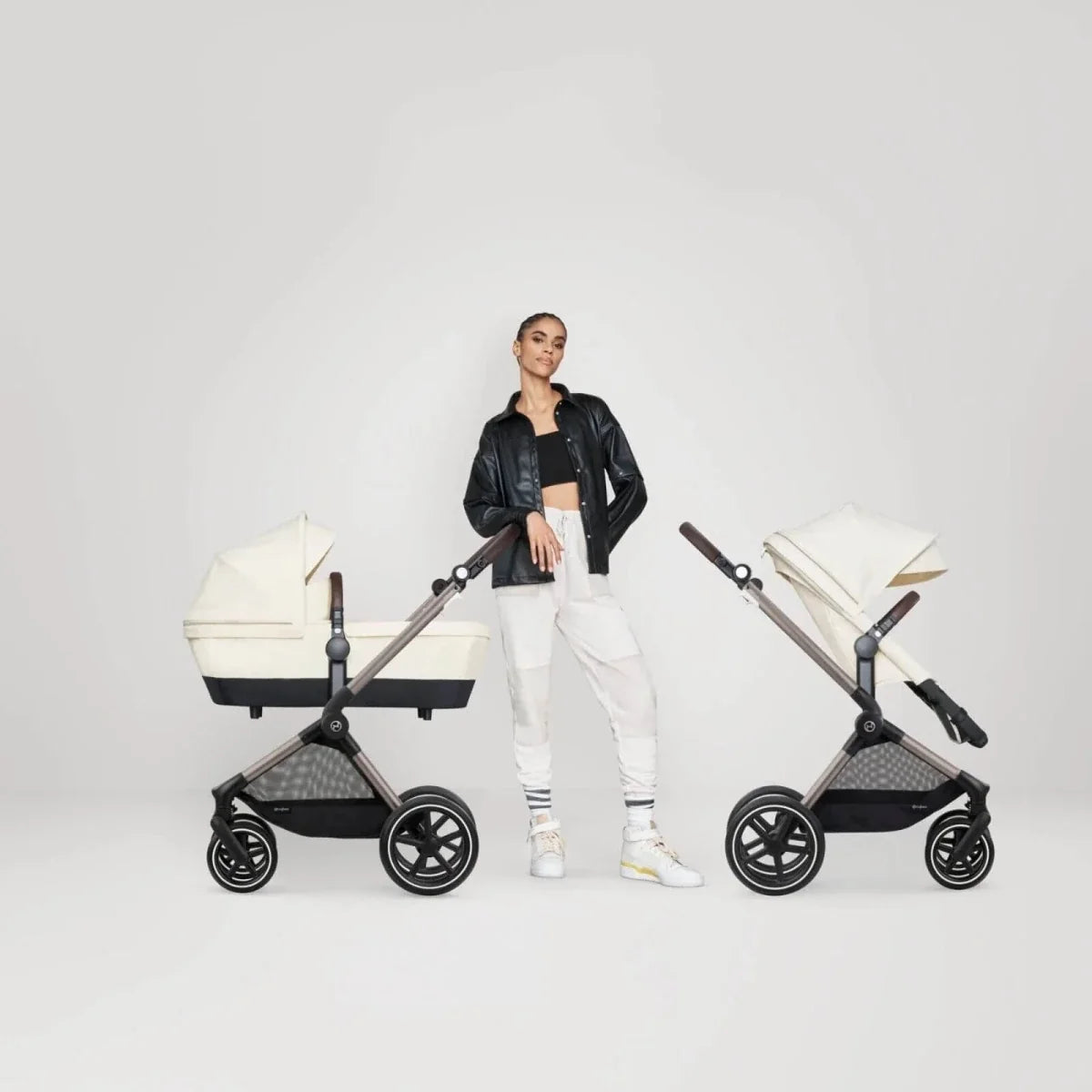 Cybex EOS Lux Silver 2-in-1 Pushchair - Moon Black