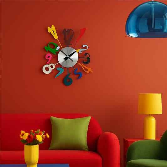 Franci Multi-Colour Funky Numbers Wall Clock