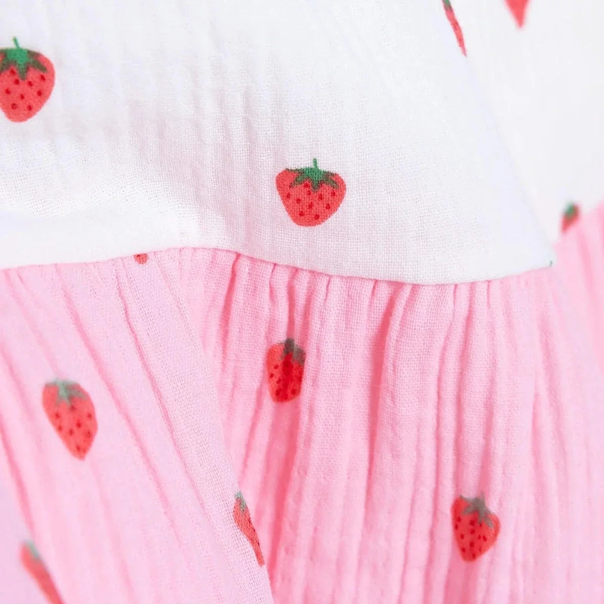 HelloBaby Strawberry Print Crew Neck Short Sleeve Baby Dress (6-9 Months to 4-5 Years)