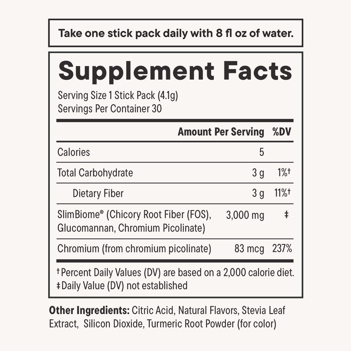Daily Nouri FeelFull Prebiotic Fiber Drink Mix | Supports Natural Fullness, Appetite & Cravings Control, Gut & Metabolic Health | Oligofructose, Glucomannan & Chromium | 30 Stick Packs