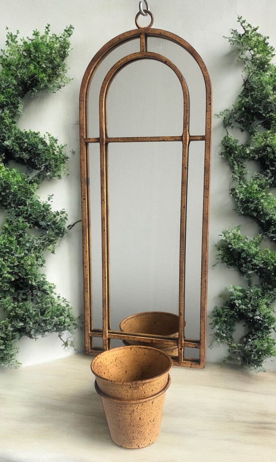 64CM WALL MIRROR WITH SINGLE PLANTER