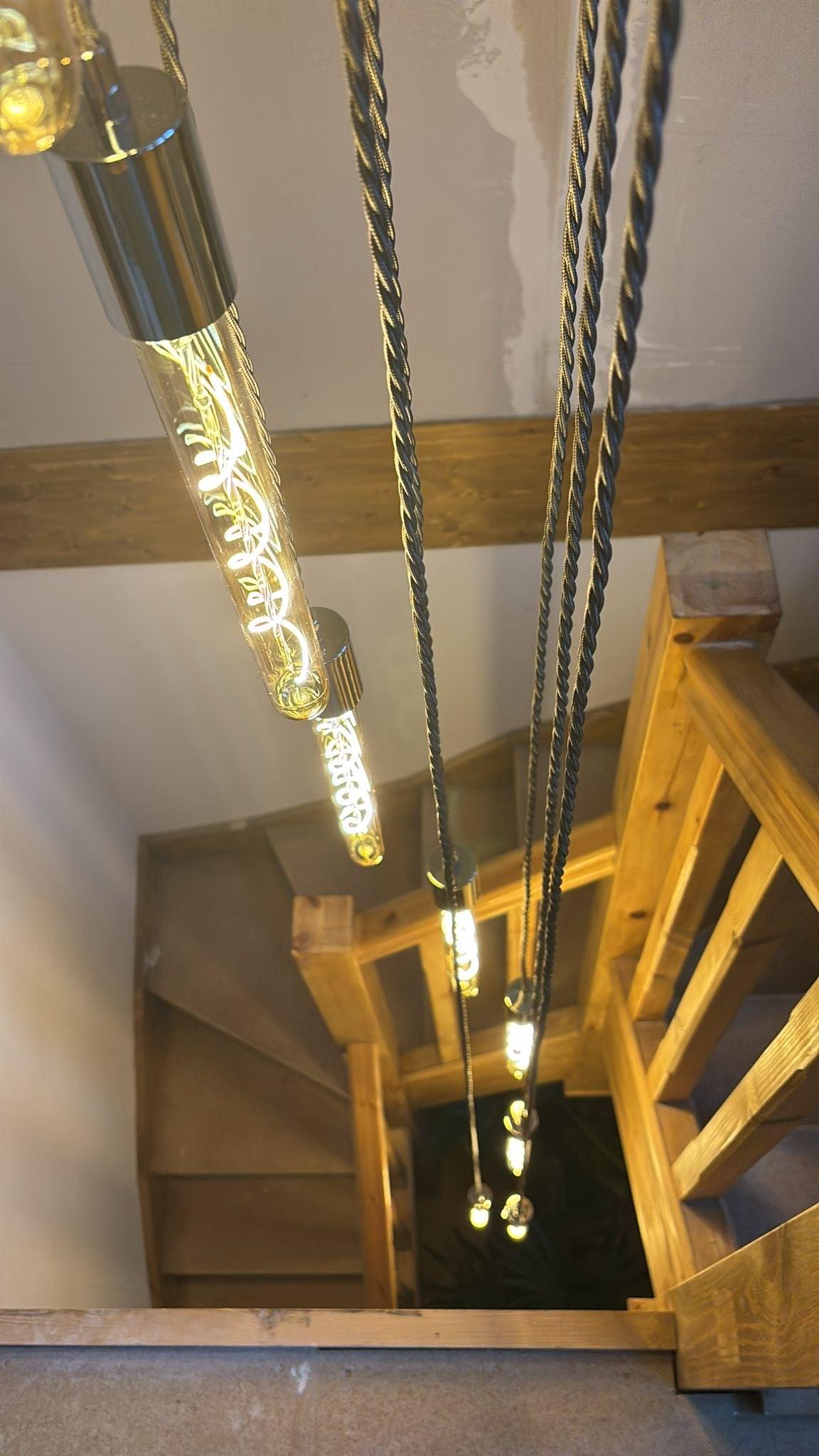 Cascade Chandelier Square 9 bulbs