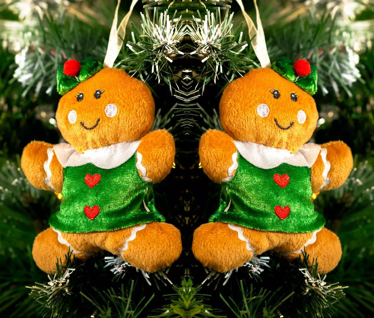 2pc Gingerbread Girl Christmas Tree Baubles