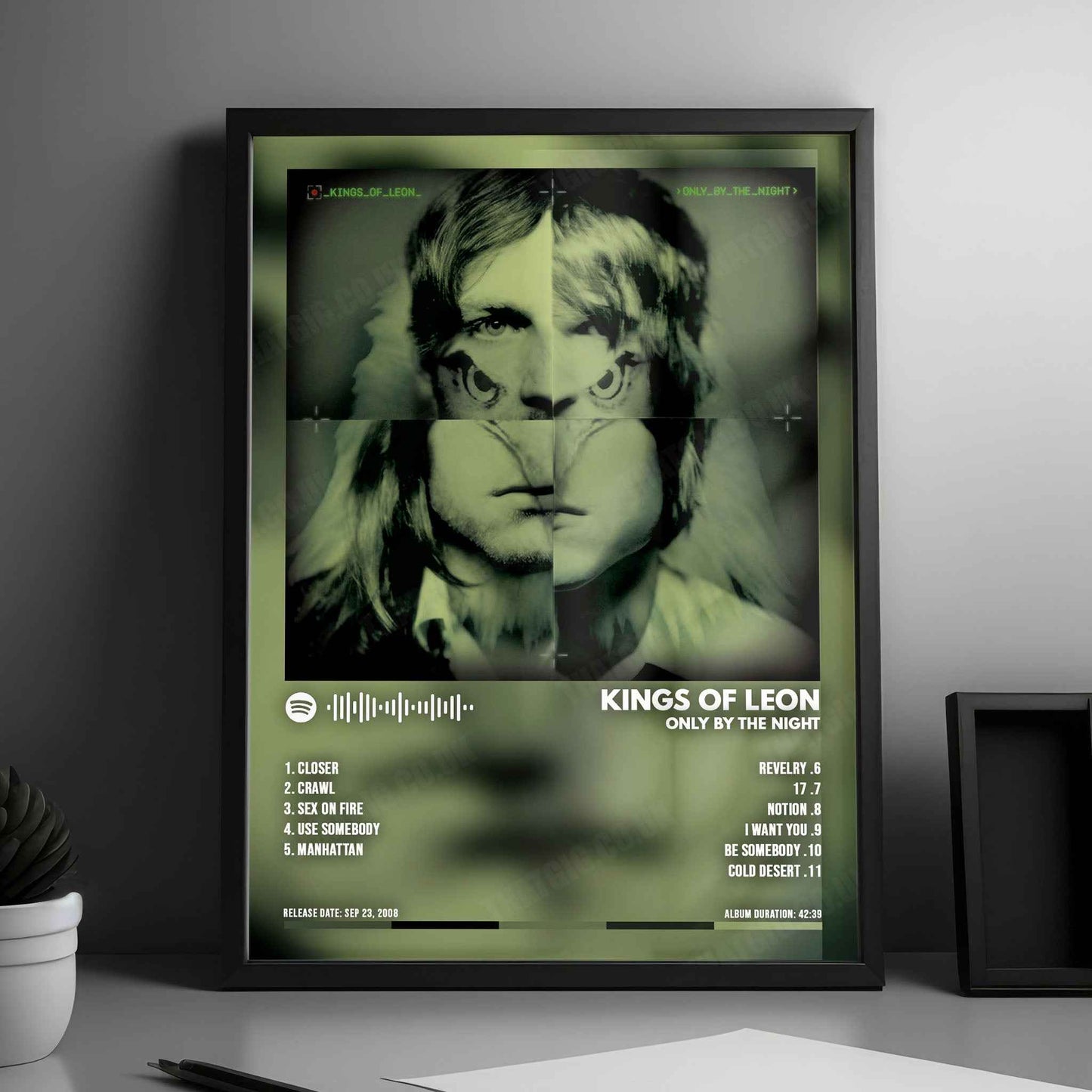 Kings of Leon "Only by the Night" Album Cover Poster - with Complete Tracklist
