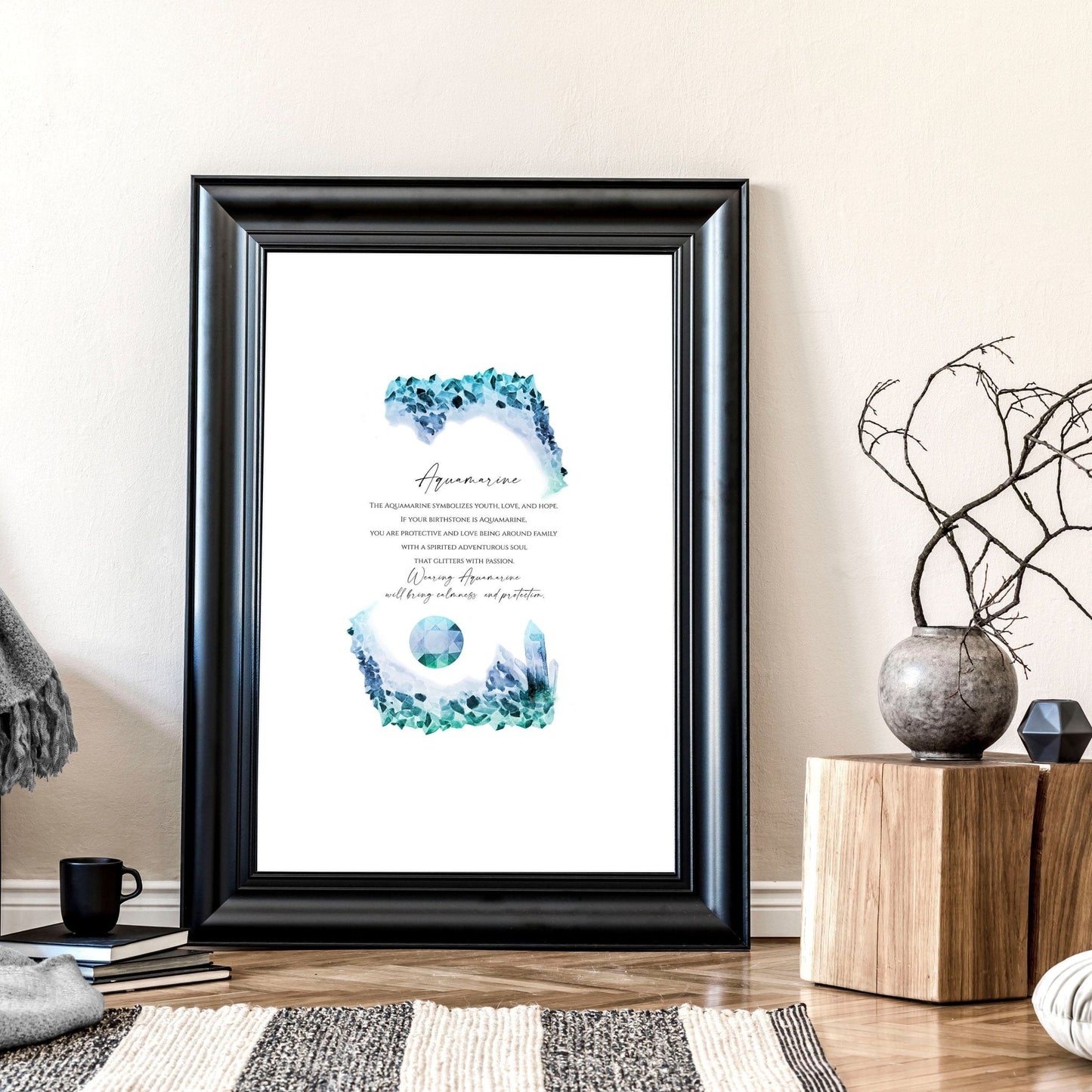 Aquamarine Birthstone December | wall art print