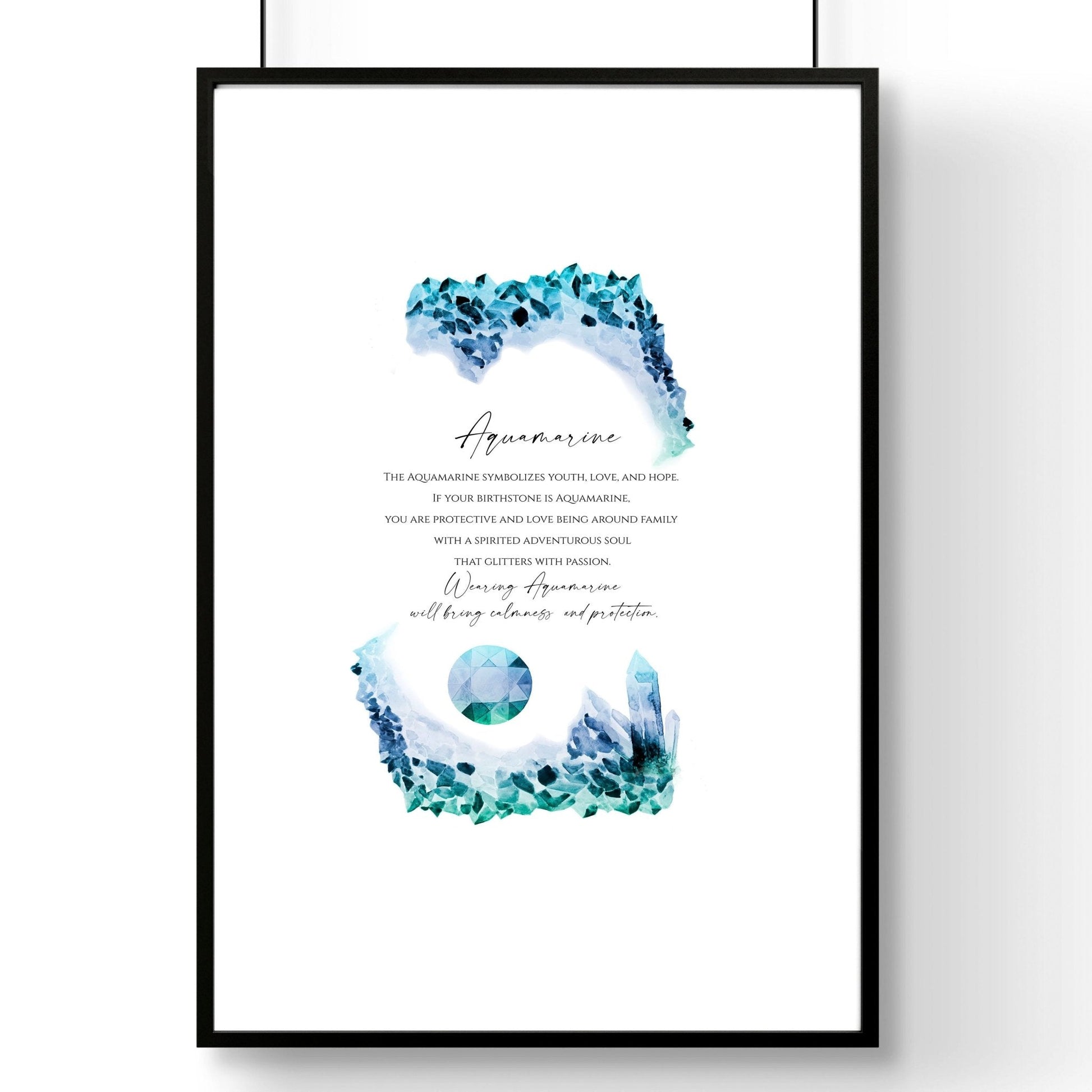 Aquamarine Birthstone December | wall art print