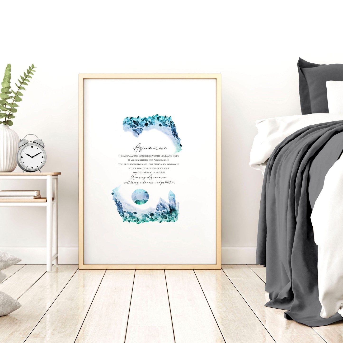Aquamarine Birthstone December | wall art print