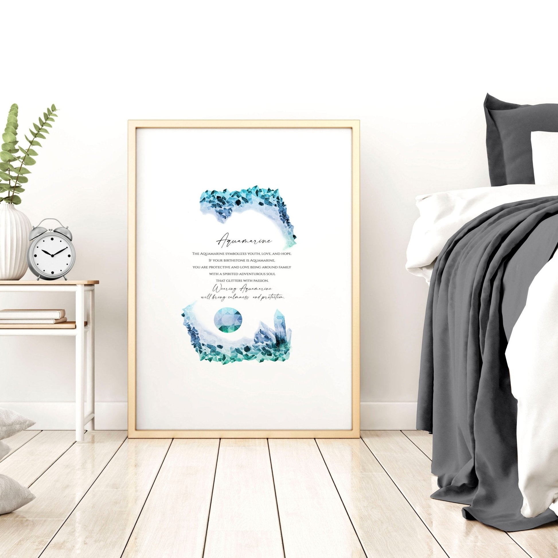 Aquamarine Birthstone December | wall art print