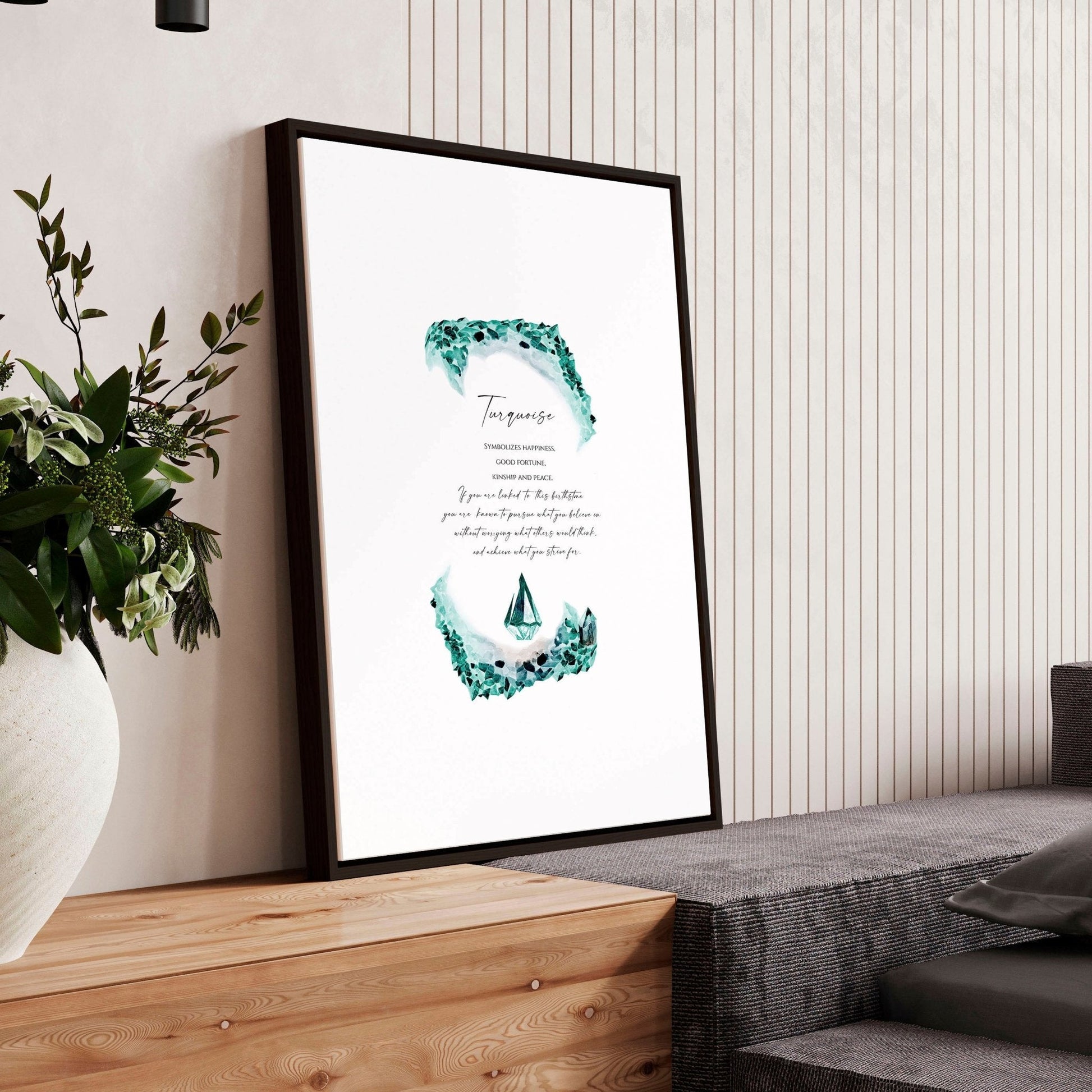 Birthstone Turquoise framed wall art print
