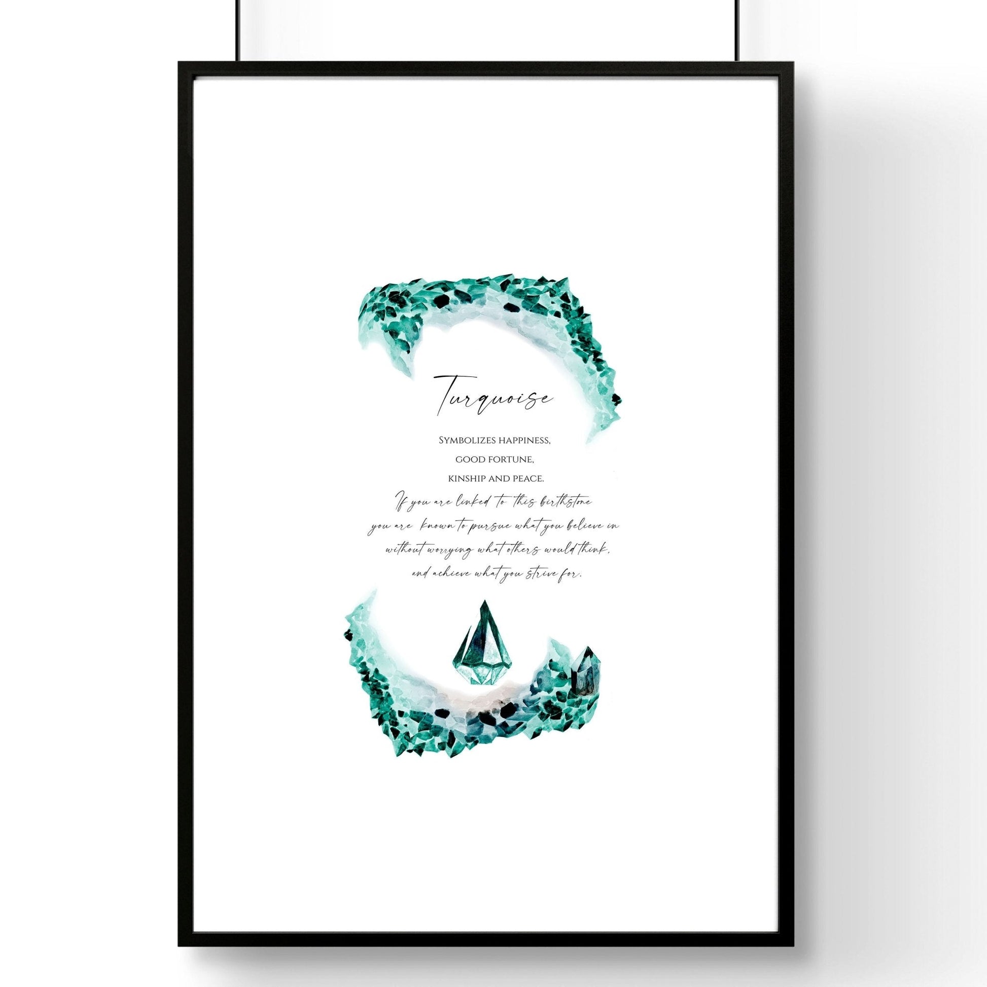 Birthstone Turquoise framed wall art print