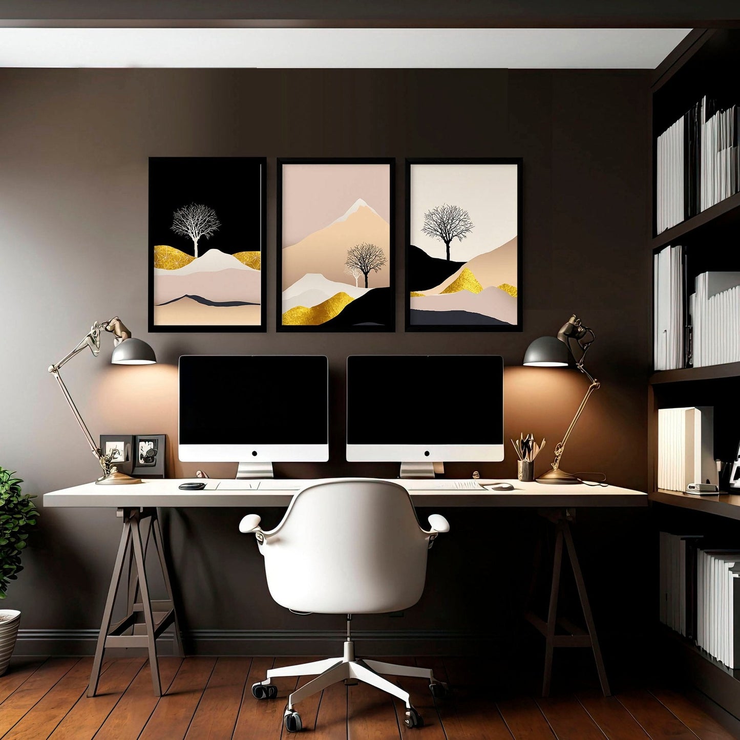 Wall art Scandinavian for office | set of 3 framed wall art