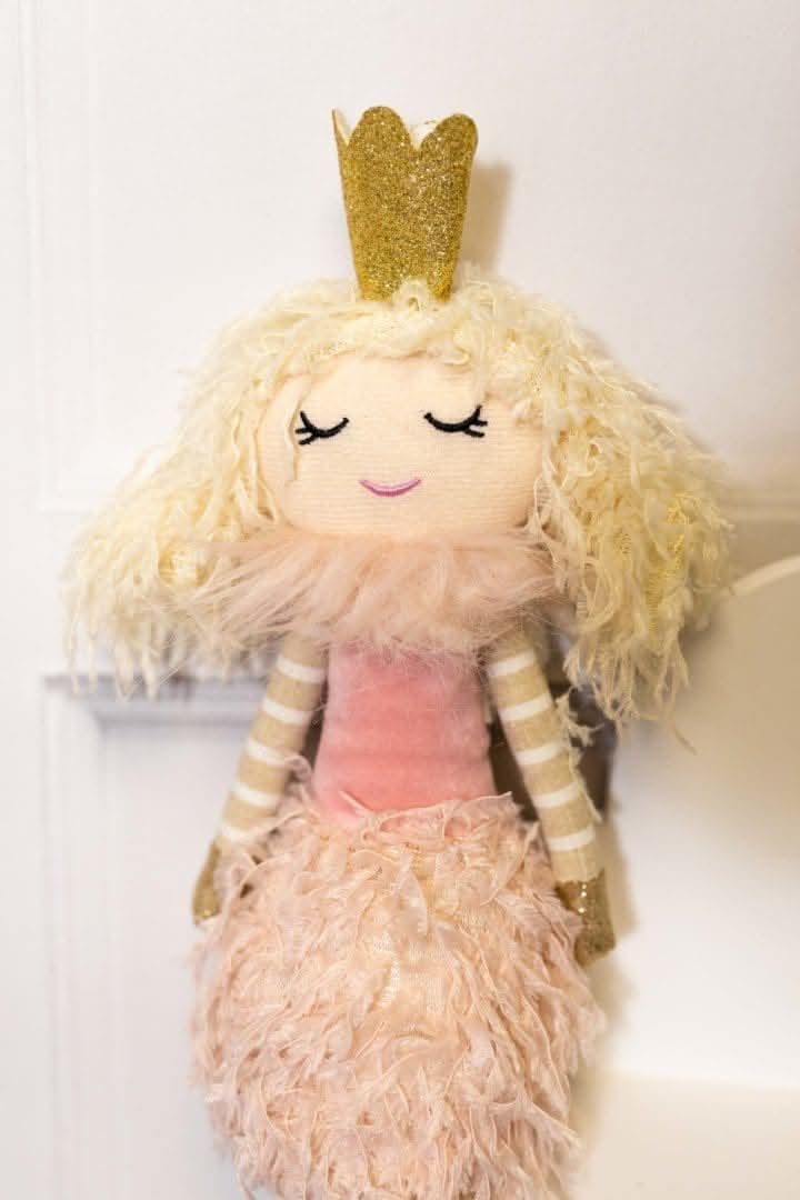42cm Pink Fairy Princess Seated Plush Christmas Decoration