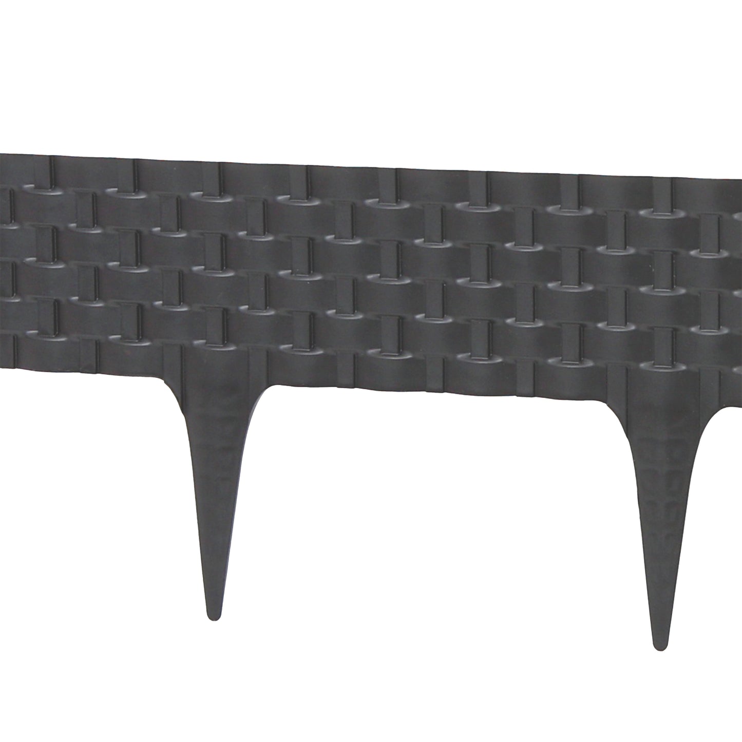 Lawn Edging, Plastic Palisade Rattan Effect, 2.4m, Deep Grey Home and Garden Use