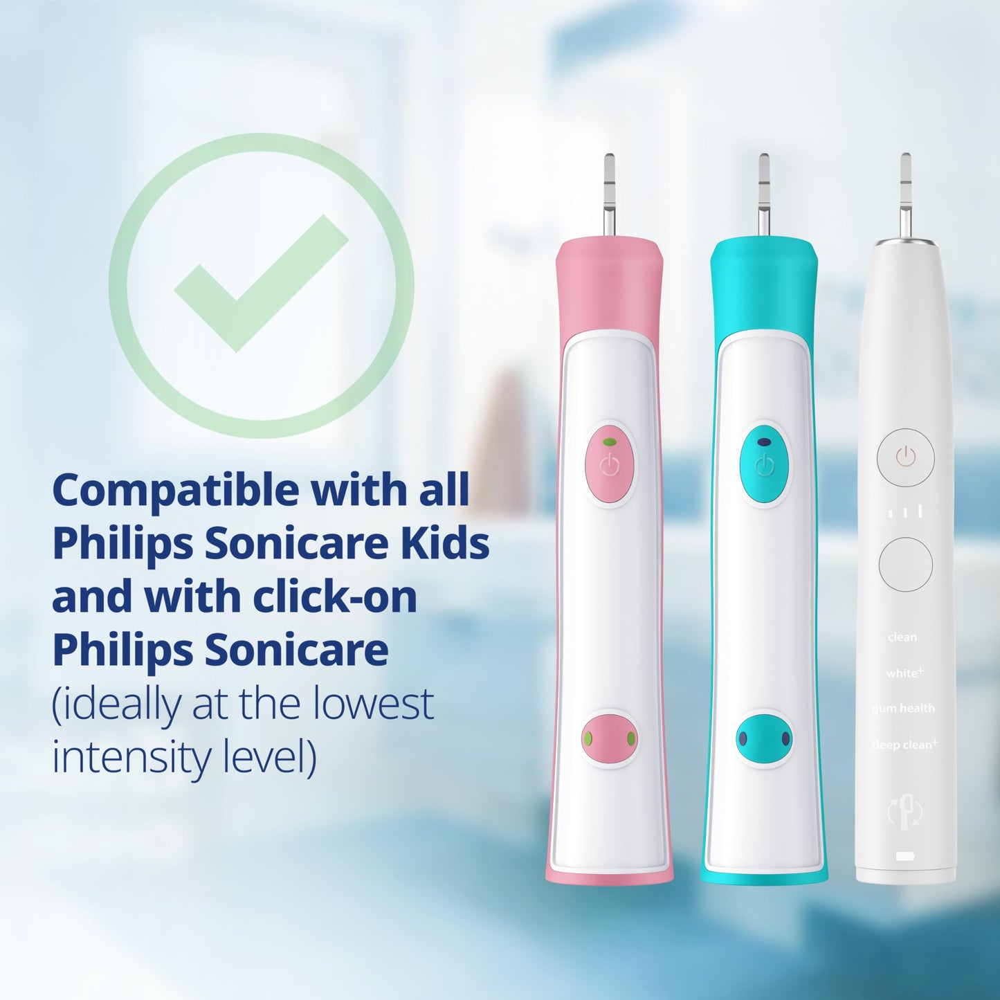 Demirdental Kids Mini Toothbrush Heads – Philips Sonicare Compatible (Ages 3-6) – Red