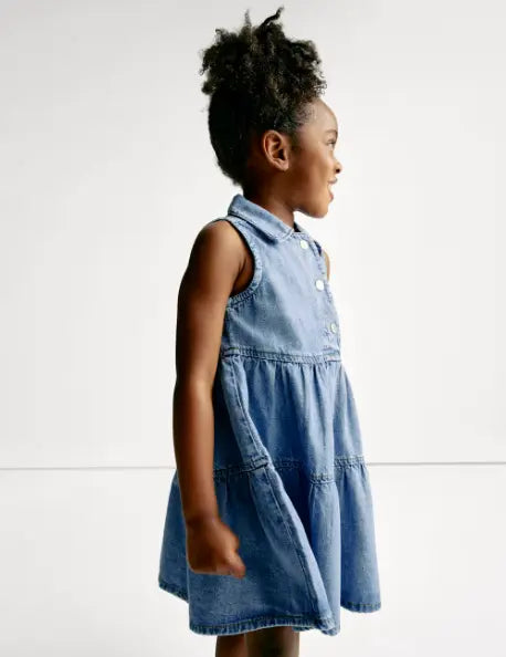 Denim Collared Dress (2-8 Yrs)