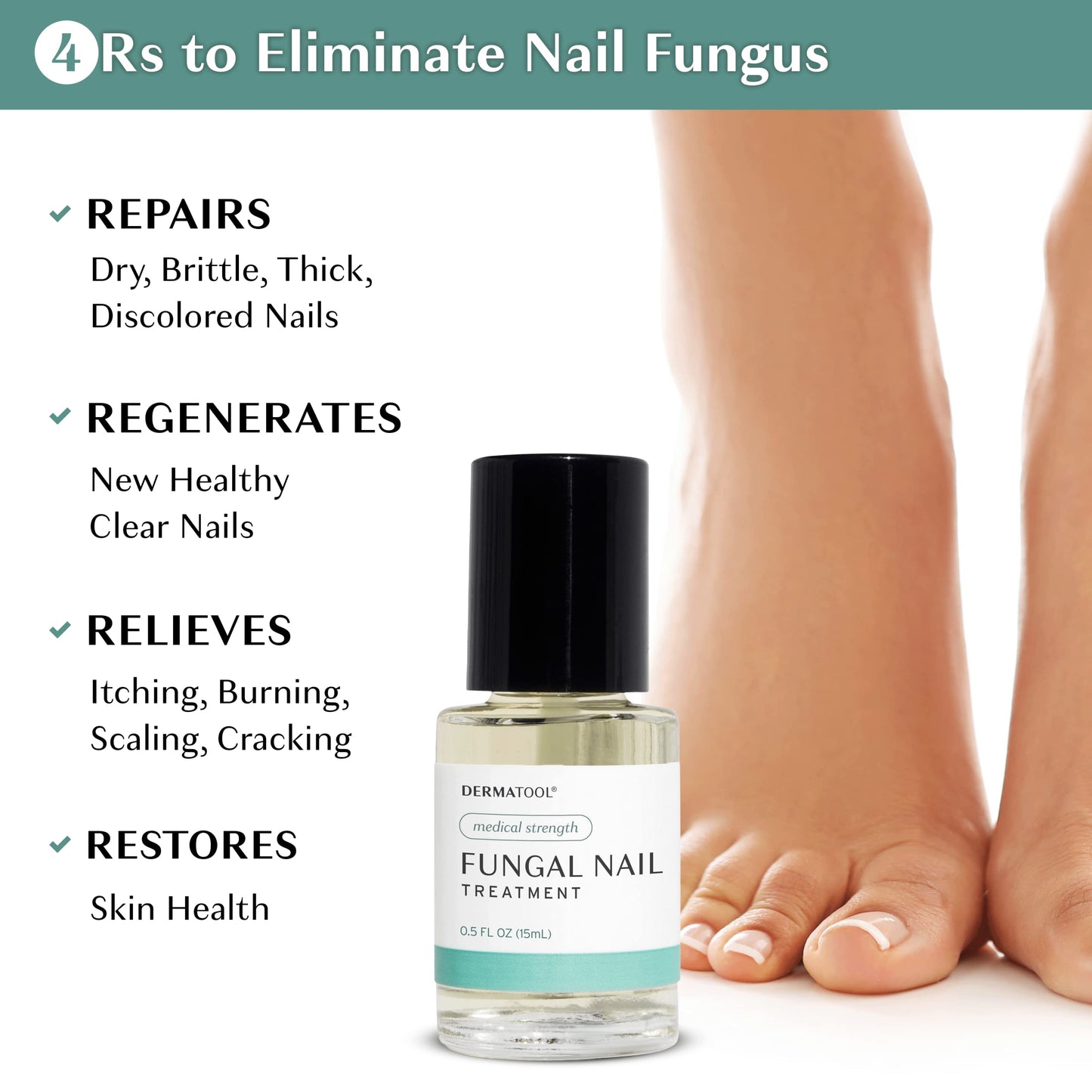 DERMATOOL Extra Strength Toenail Fungus Treatment – Clinically Proven Antifungal Nail Solution